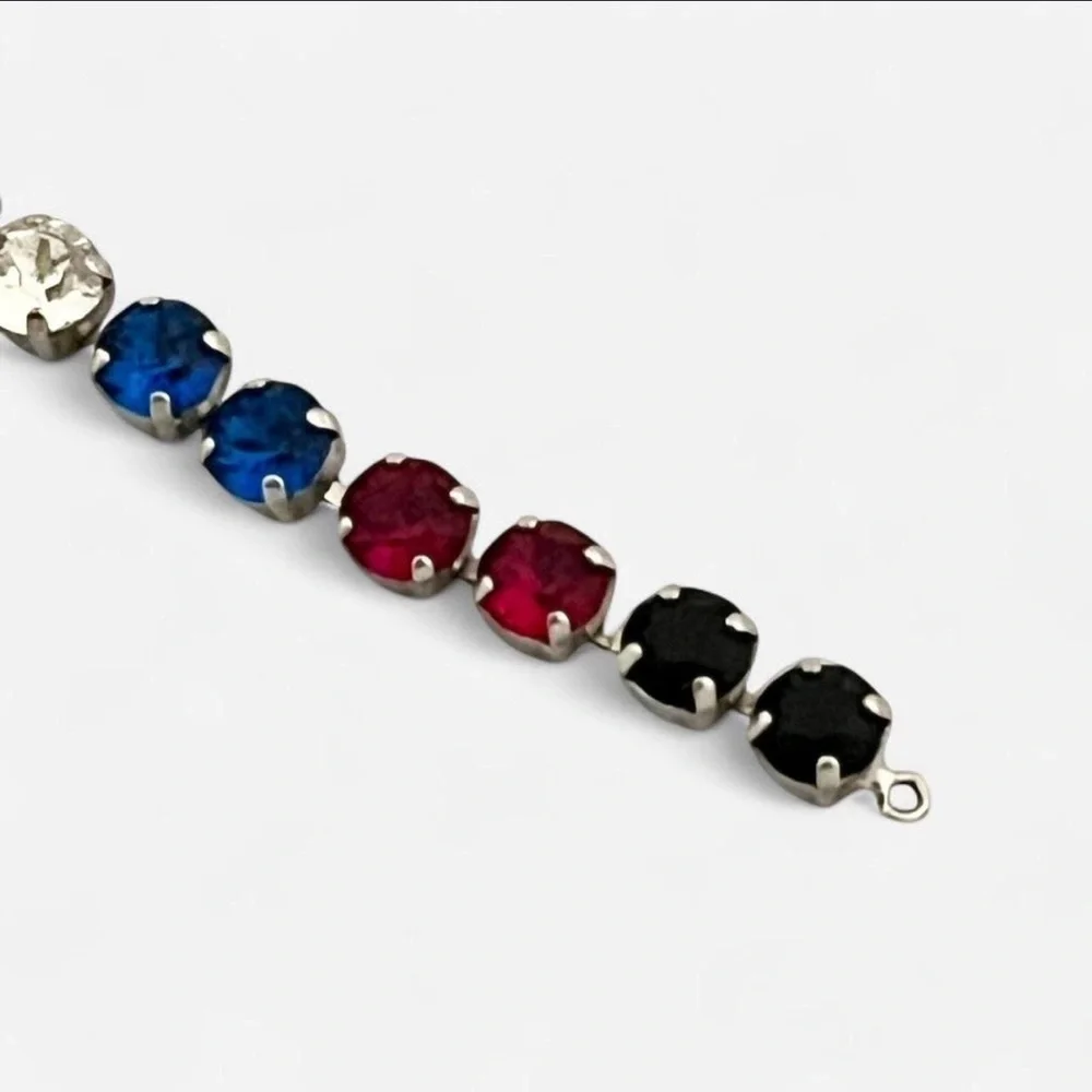 Colorful Crystal Bracelet, 7.5 inches Adjustable